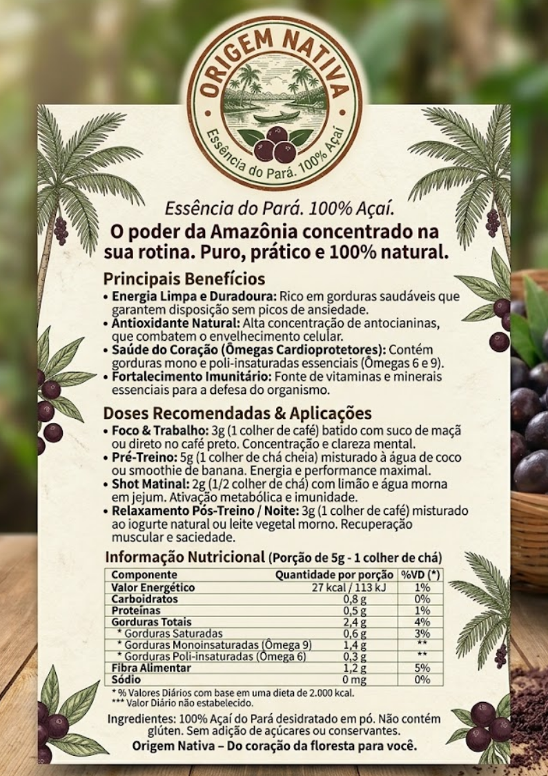 Imagem conceito de produto natural da Origem Nativa